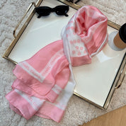 Fashion CC letter stripe printed silk scarf