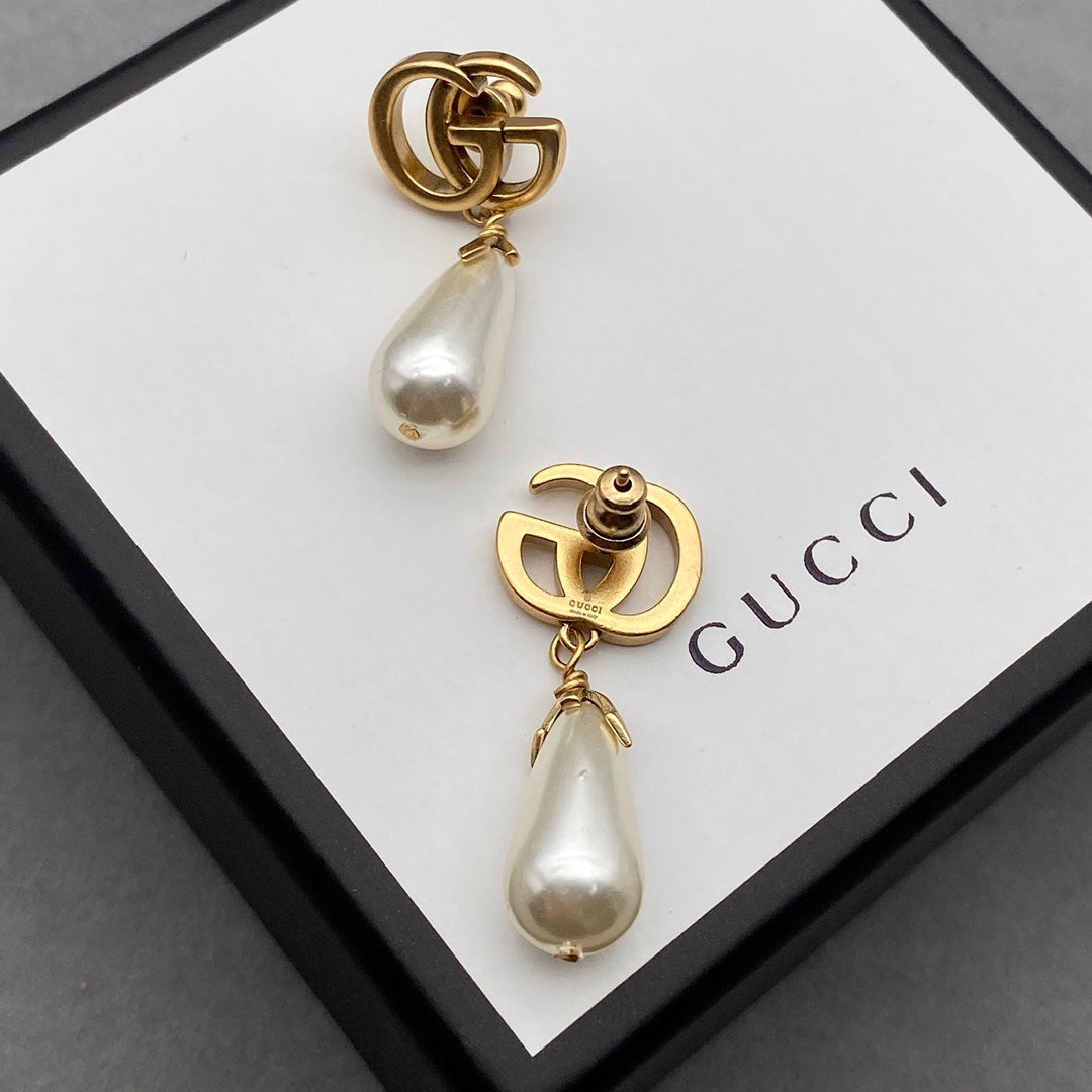 Classic GG Pearl Drop Earrings