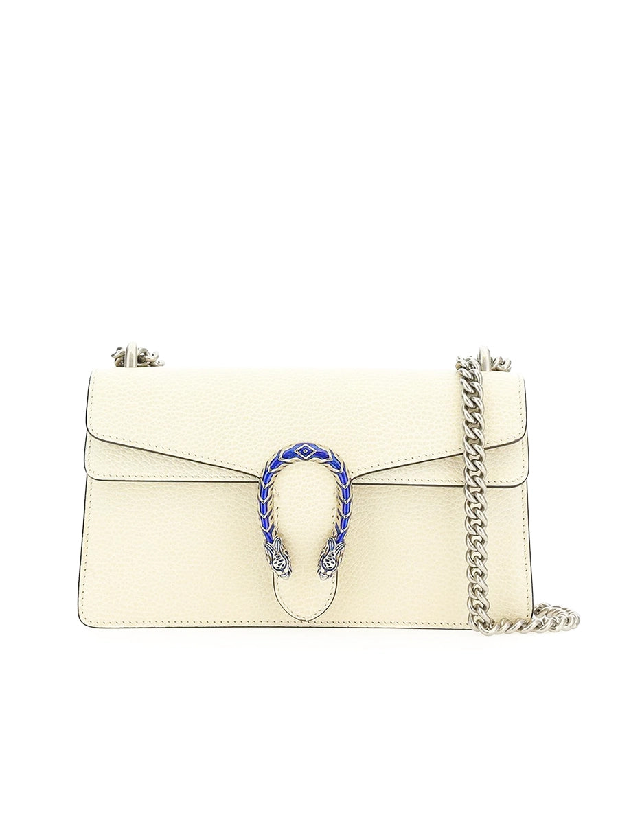 Dionysus Small Shoulder Bag in White Leather