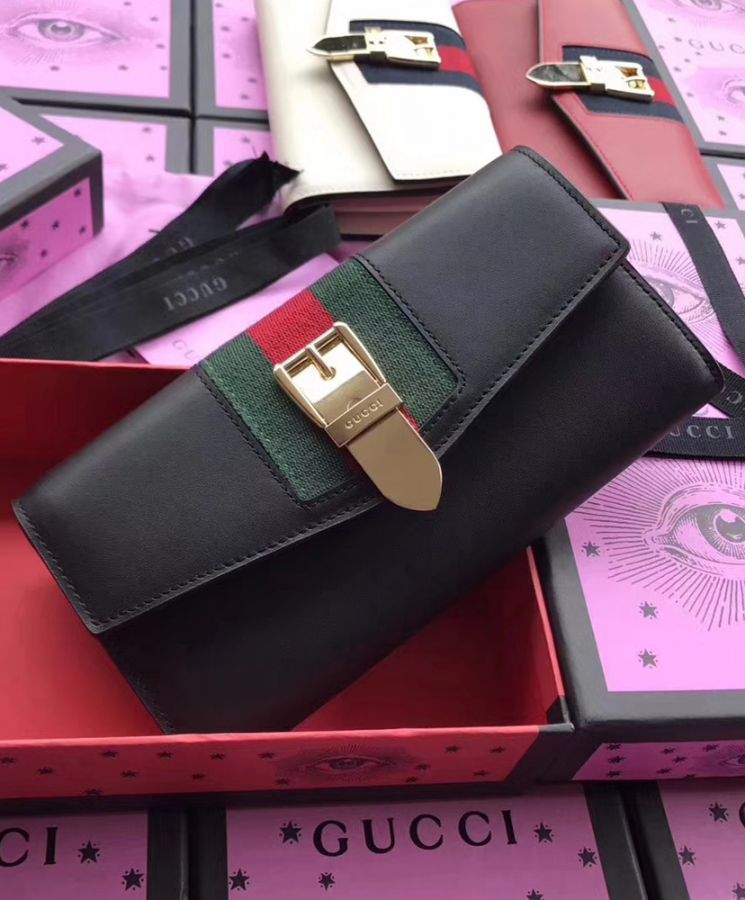 Gucci Sylvie leather continental wallet 476084