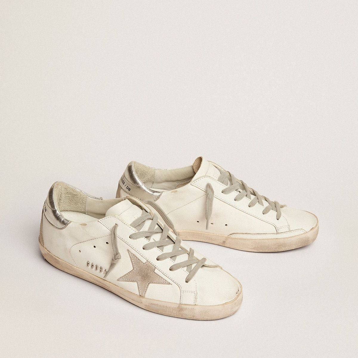 GG Super-Star sneakers with silver-coloured heel tab and metal stud lettering