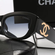 6-color stylish CC letter temple sunglasses