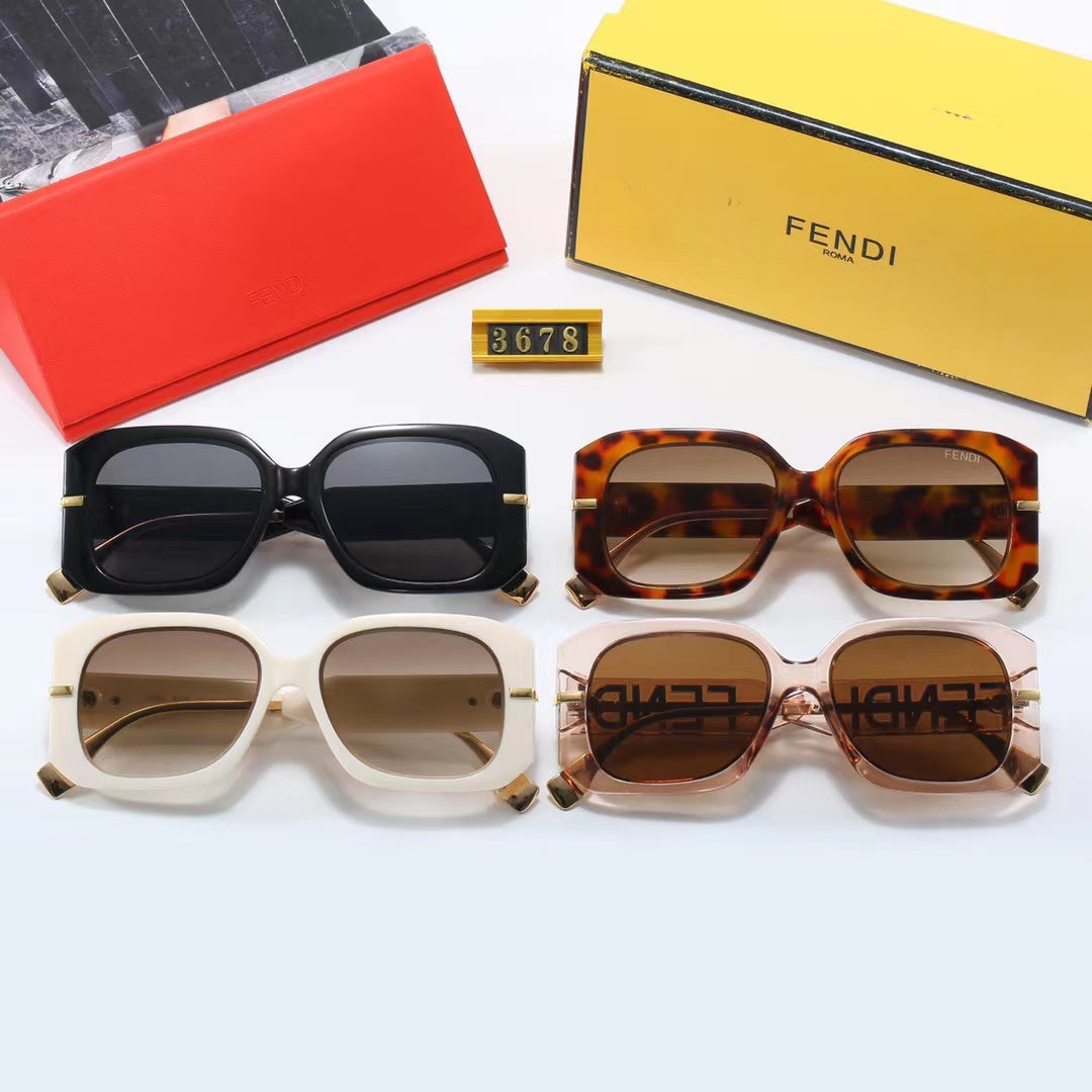 4-color fashionable FF printed temple polarized sunglasses