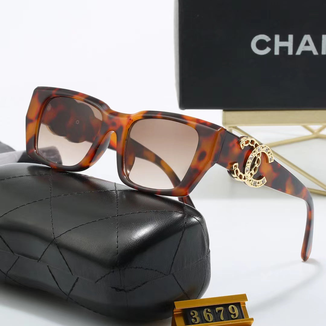 4-color fashionable CC printed temple polarized sunglasses