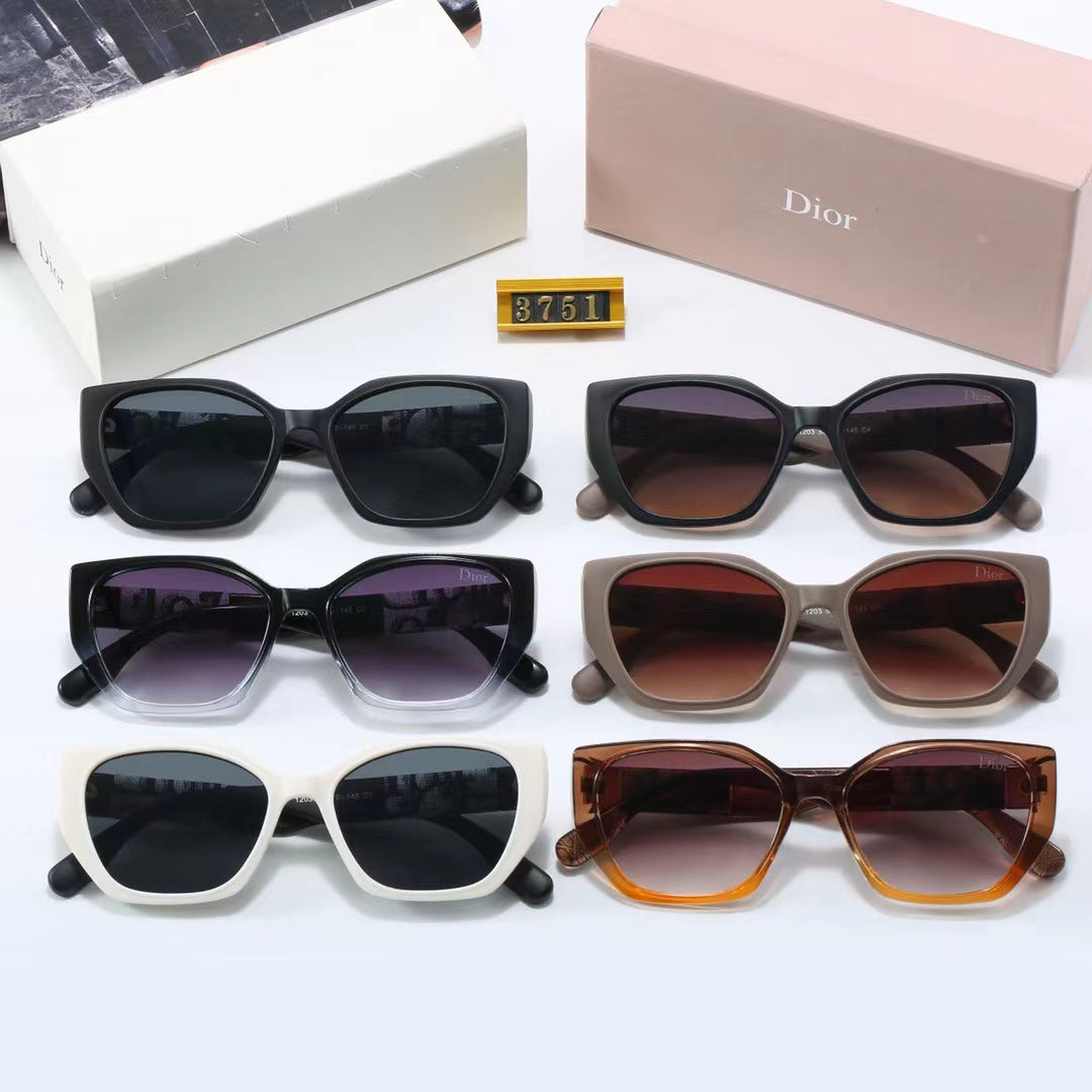 6-color fashionable CD letter temple polarized sunglasses