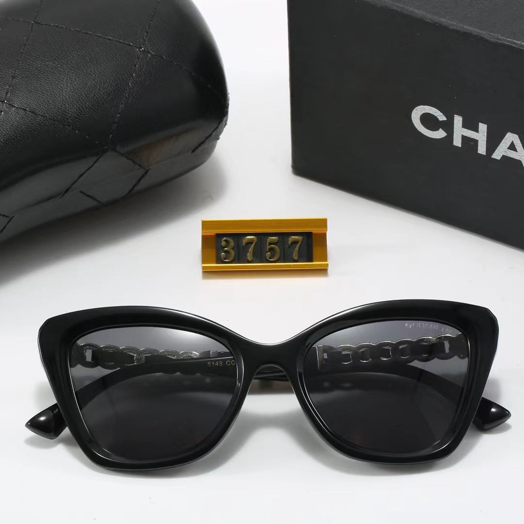 4-color fashionable CC letter temple polarized sunglasses