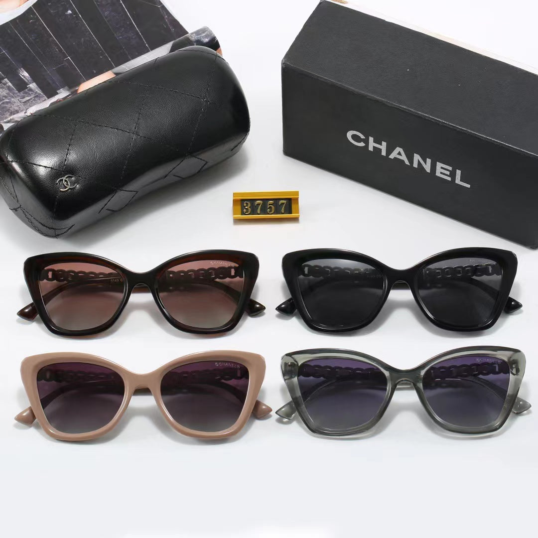 4-color fashionable CC letter temple polarized sunglasses