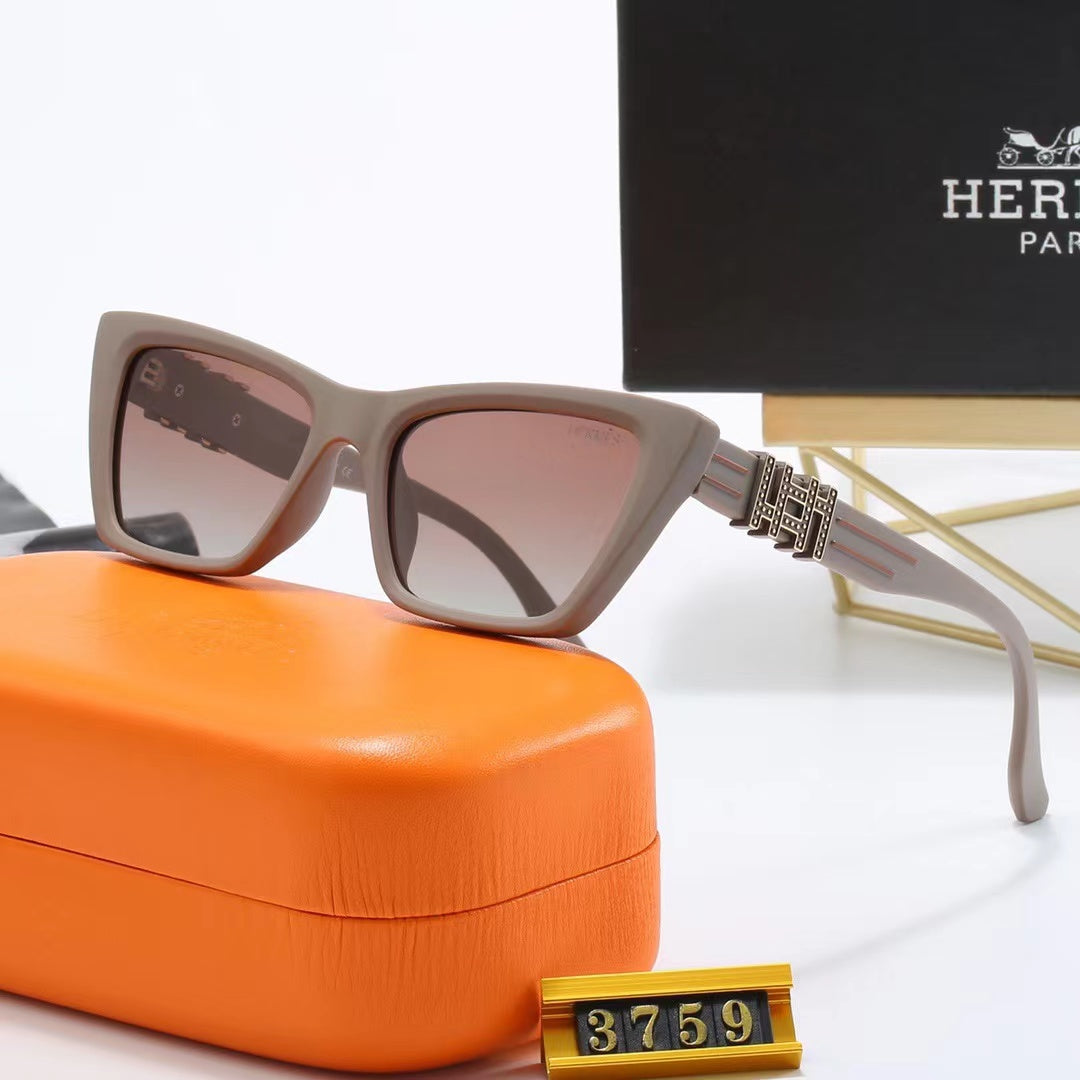 4-color fashionable HE letter temple polarized sunglasses