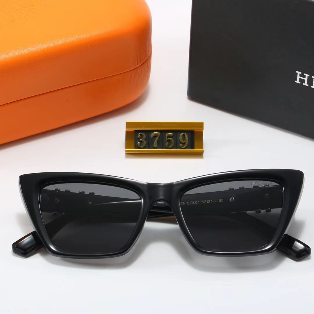 4-color fashionable HE letter temple polarized sunglasses