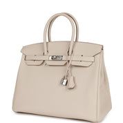 Hermès Birkin 35 Craie Togo Palladium Hardware