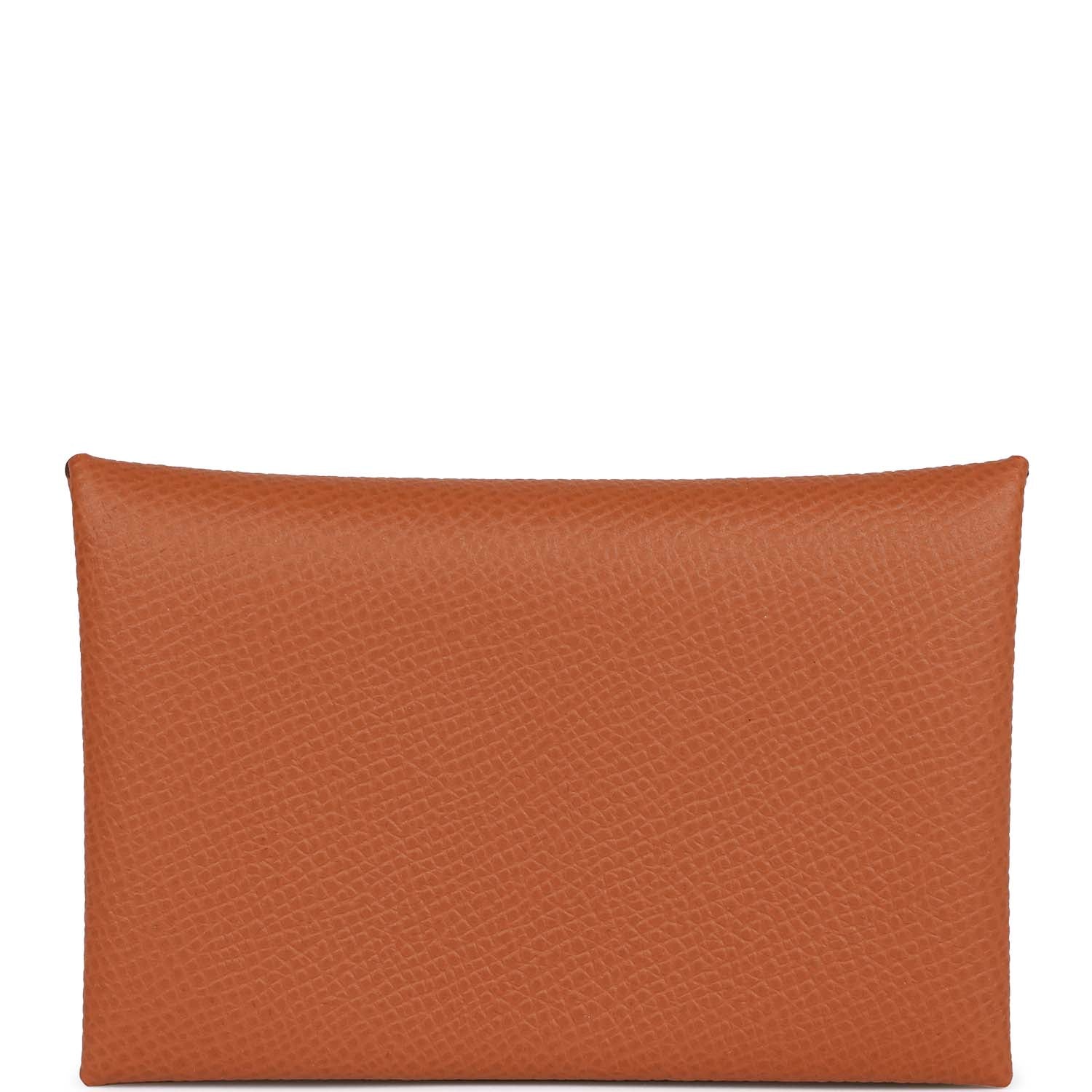 Hermès Calvi Card Holder Gold Epsom Palladium Hardware