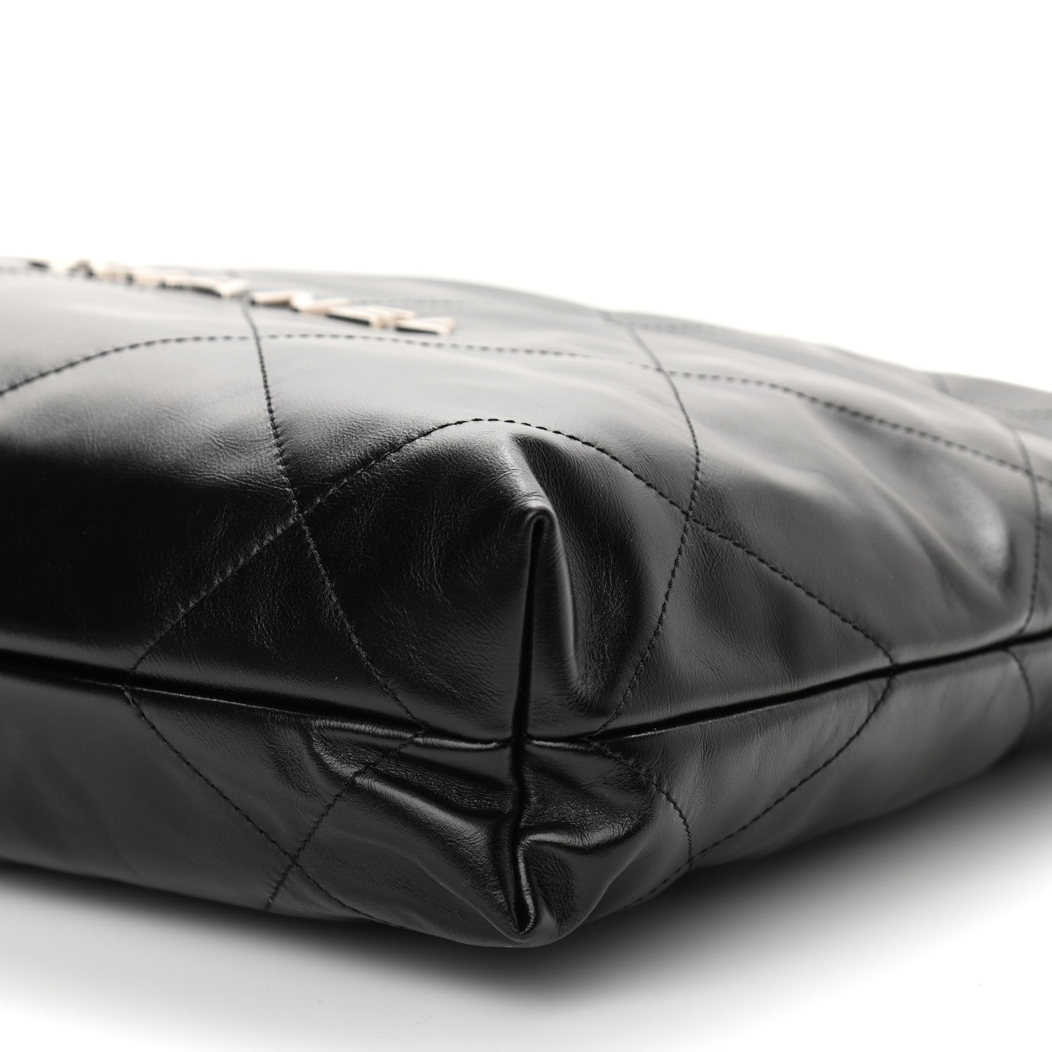 Shiny Calfskin Quilted Small Chanel 22 Black