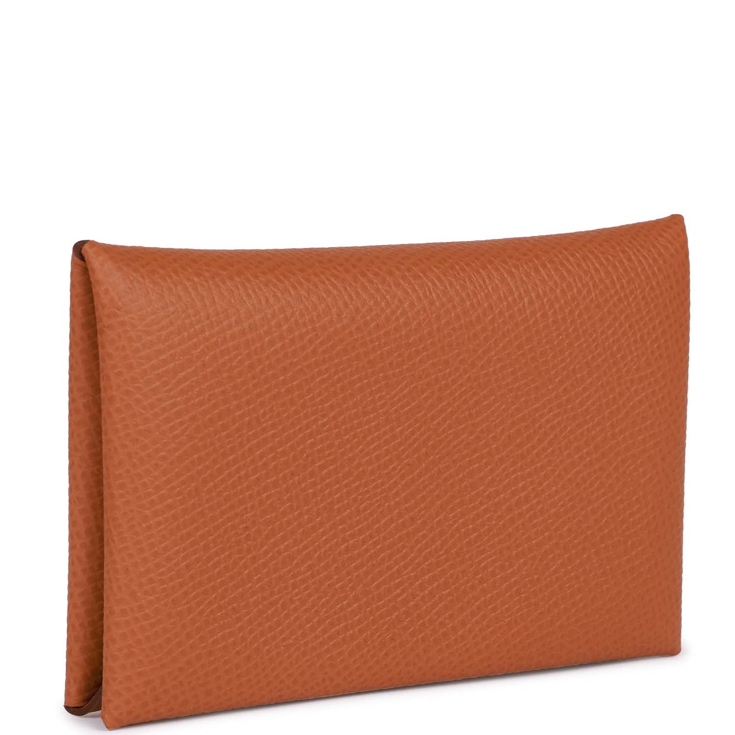 Hermès Calvi Card Holder Gold Epsom Palladium Hardware