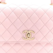 Caviar Quilted Small Coco Handle Flap Light Pink