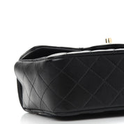 CHANEL Lambskin Quilted Mini Top Handle Rectangular Flap in Black