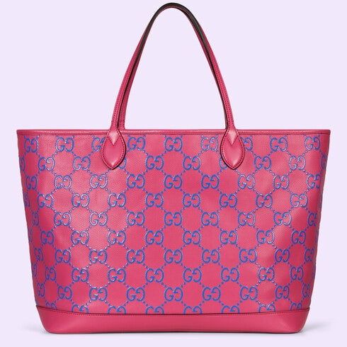 GG large embossed tote bag