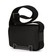 Hermès Geta Black Chevre Palladium Hardware