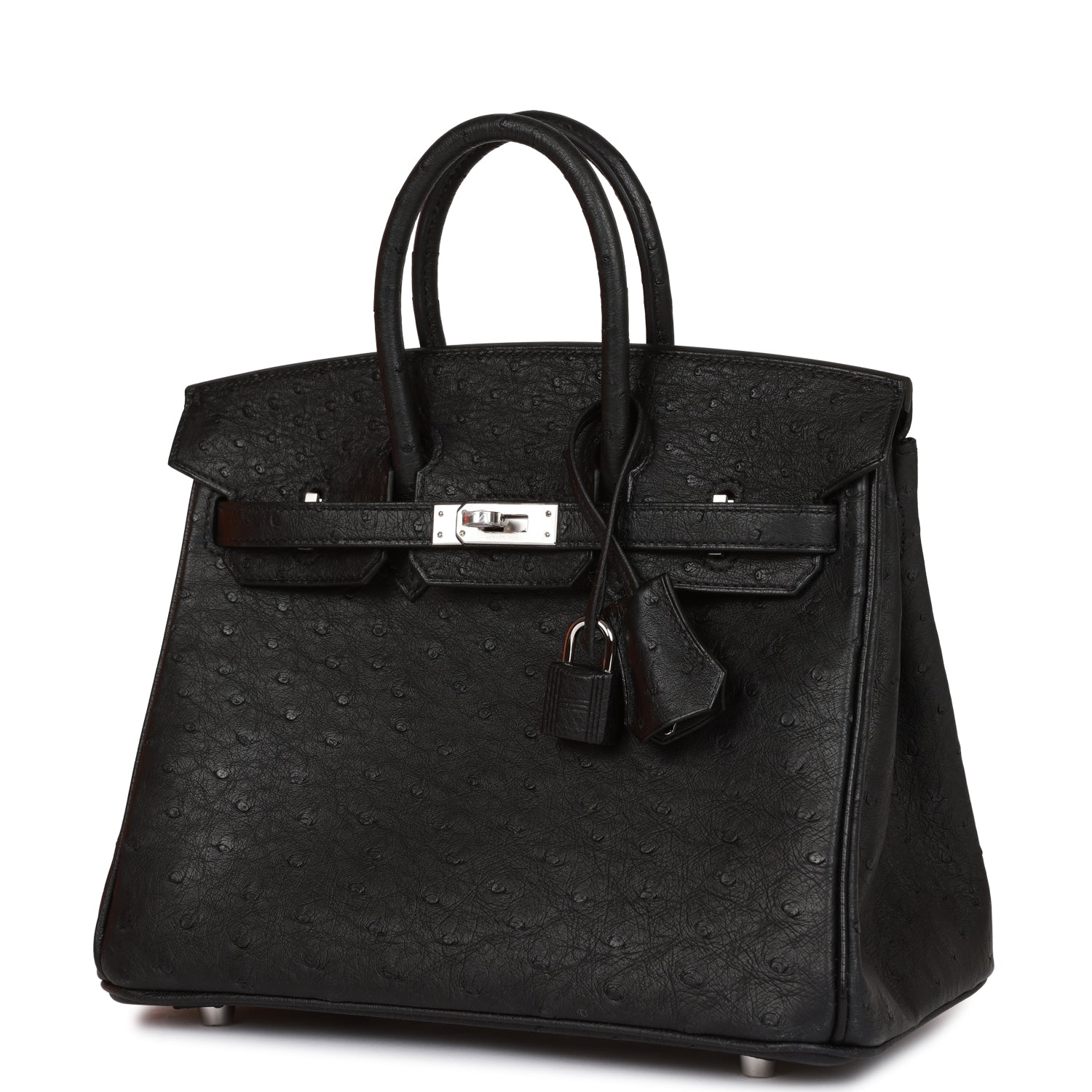 Hermès Birkin 25 Black Ostrich Palladium Hardware