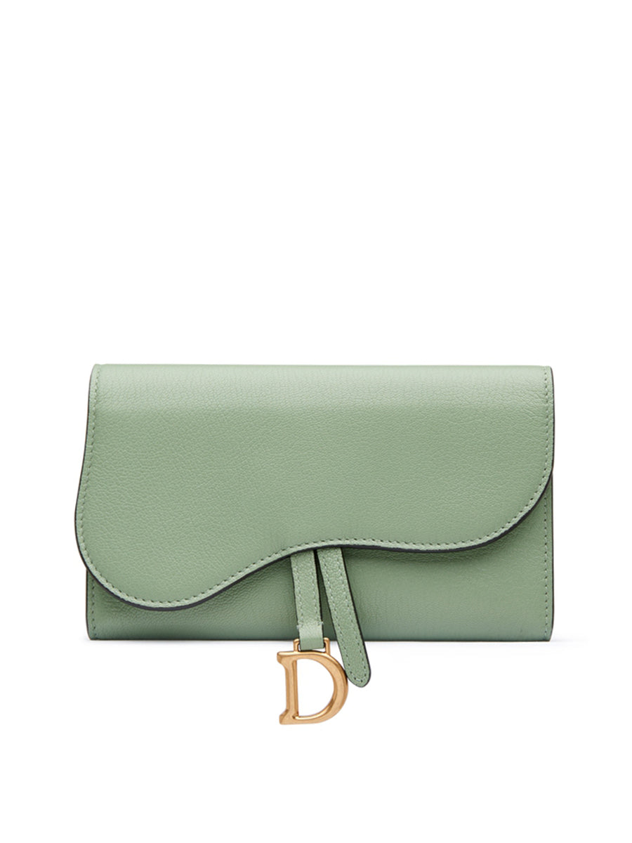 Dior Saddle Wallet in Goatskin Queen Mint