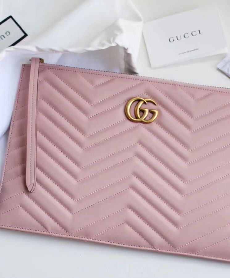 Gucci GG Marmont matelasse leather pouch 476440