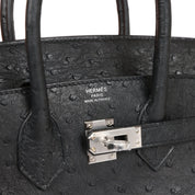 Hermès Birkin 25 Black Ostrich Palladium Hardware