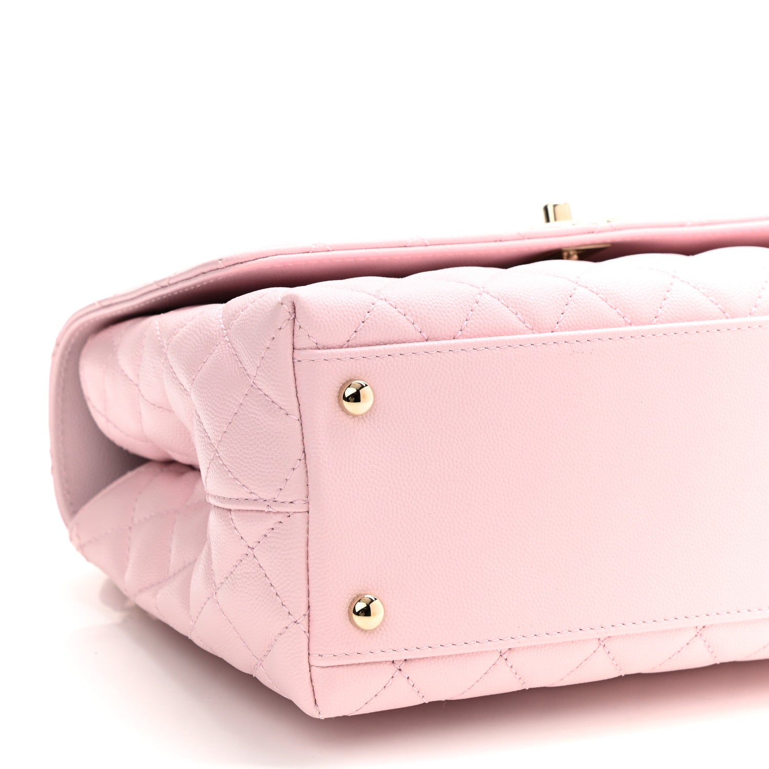 Caviar Quilted Small Coco Handle Flap Light Pink