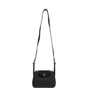 Hermès Mini Lindy Black Clemence Gold Hardware