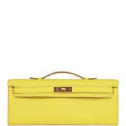 Hermès Kelly Cut Lime Swift Gold Hardware