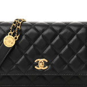 Caviar Quilted Twist Your Buttons Wallet On Chain WOC Black