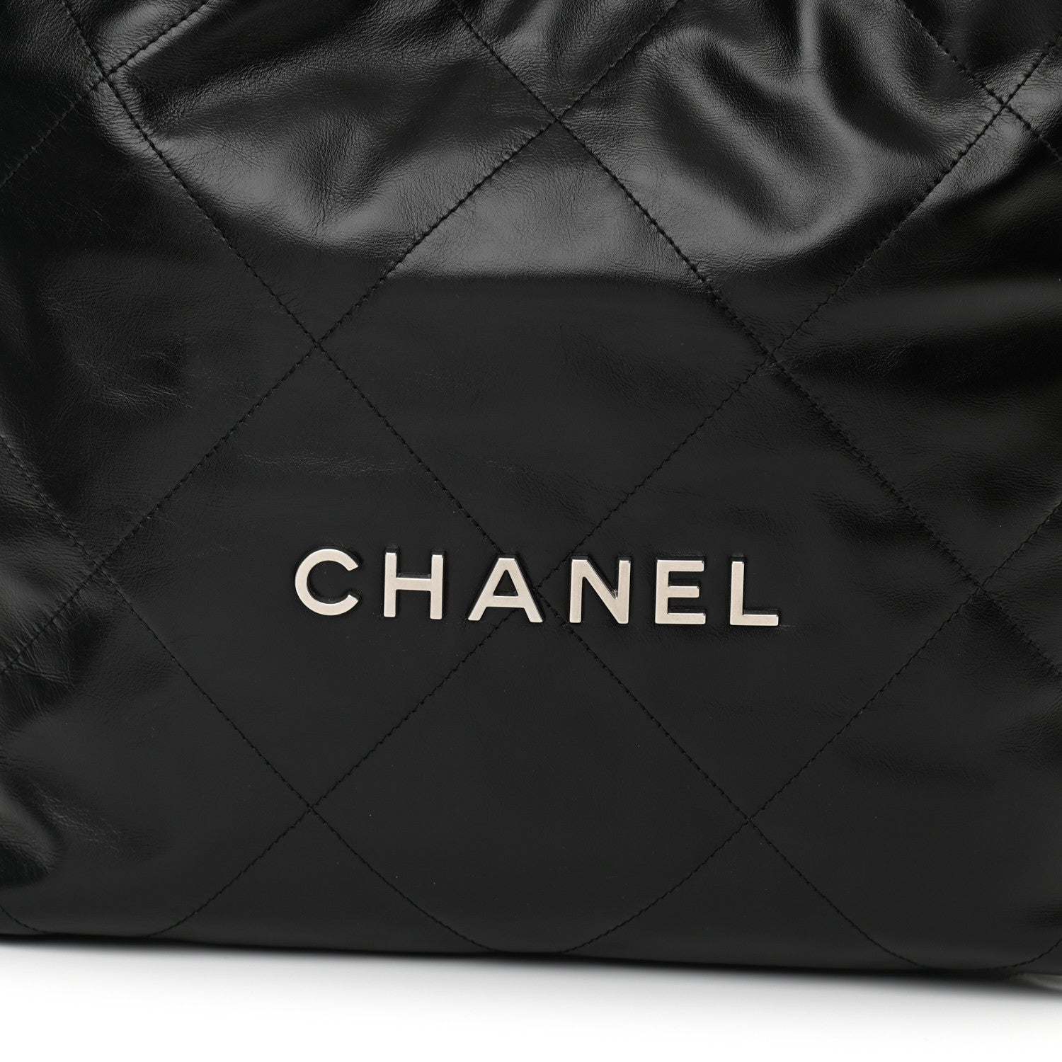 Shiny Calfskin Quilted Small Chanel 22 Black