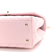 Caviar Quilted Small Coco Handle Flap Light Pink