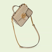 GG Marmont mini crocodile top handle bag