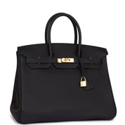 Hermès Birkin 35 Caban Clemence Gold Hardware