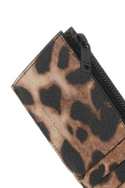 YSL Fragments Zipped Card Case in Leopard Print