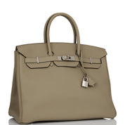 Hermès Birkin 35 Sage Clemence Palladium Hardware