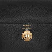 Hermès Mini Lindy Black Clemence Gold Hardware