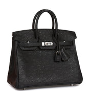 Hermès Birkin 25 Black Ostrich Palladium Hardware