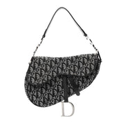 CHRISTIAN DIOR Monogram Saddle Bag Black