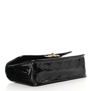 Patent Quilted Small Top Handle Flap Black