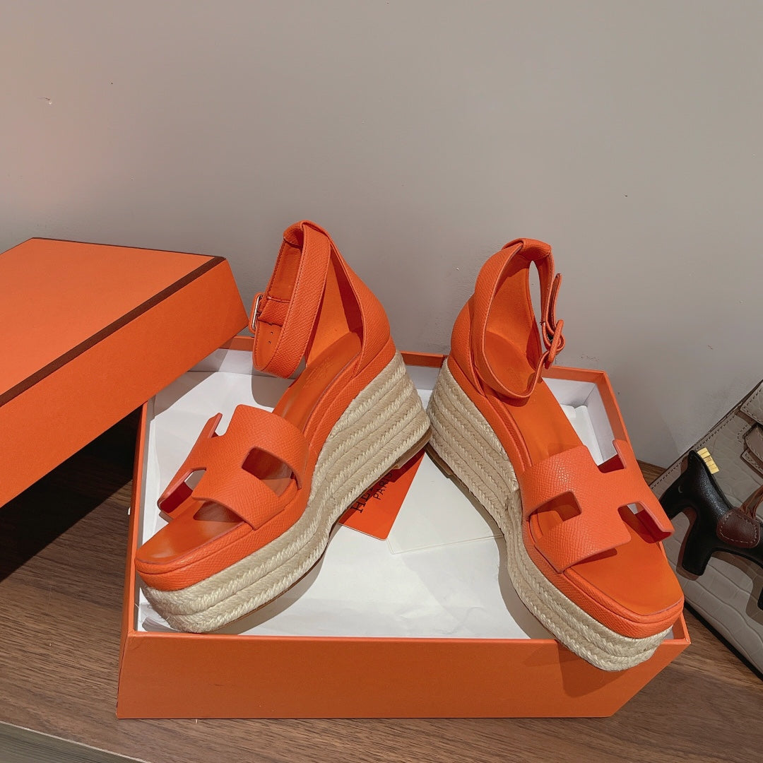 H Doll 40 Espadrilles Orange For Women 1.6in/4cm