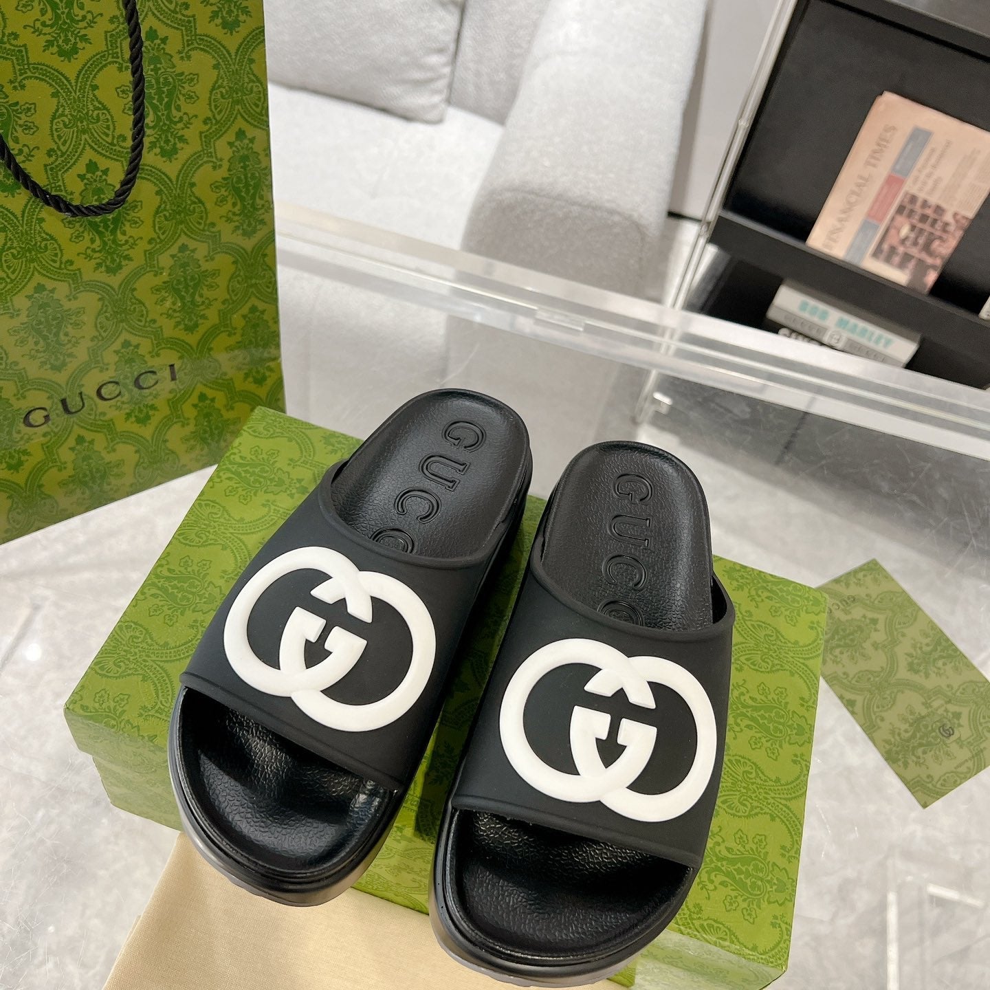 GG new arrival  men and women slippers heels 5 cm 