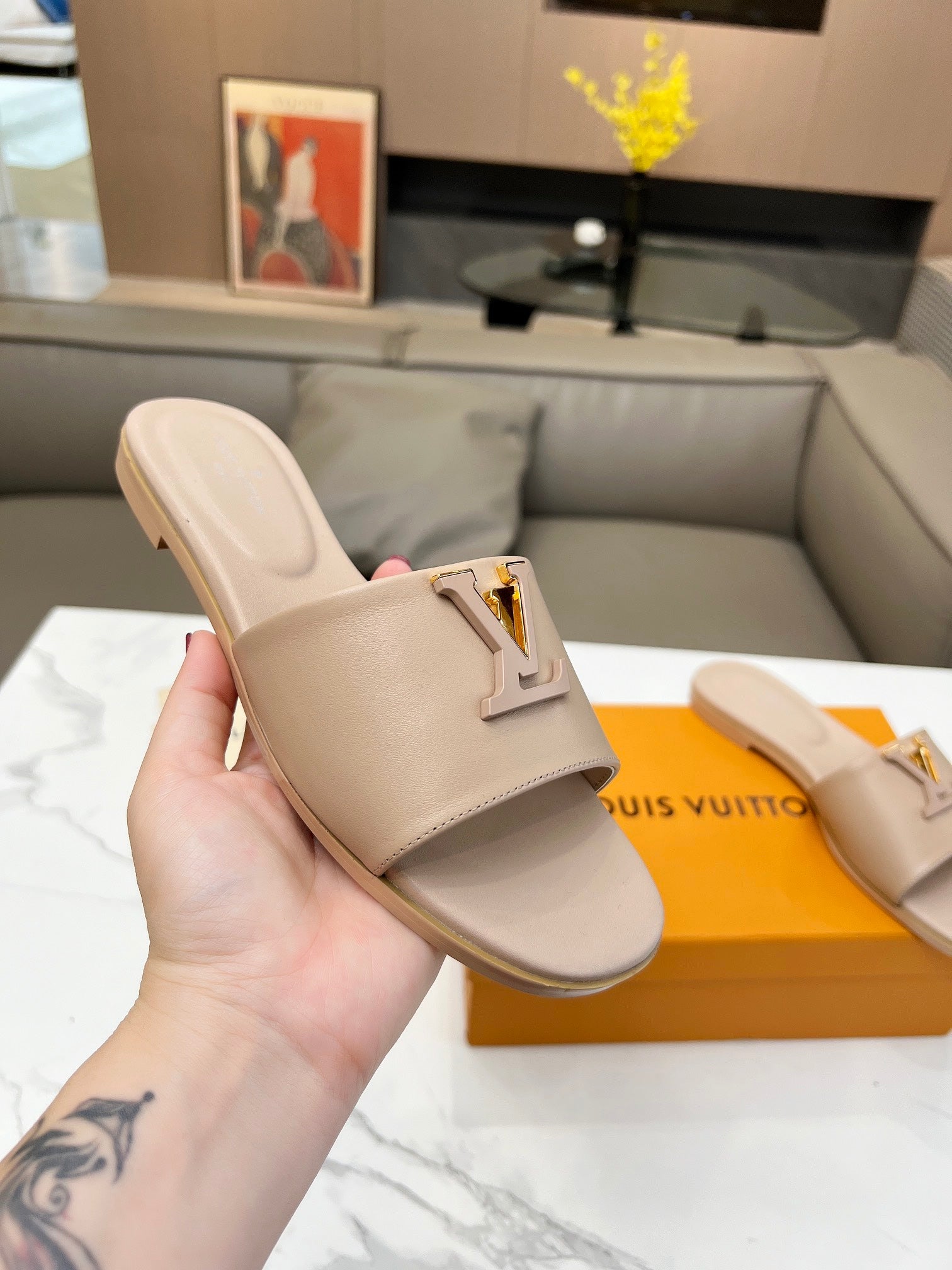 Louis new arrival women slippers heels 4.5cm