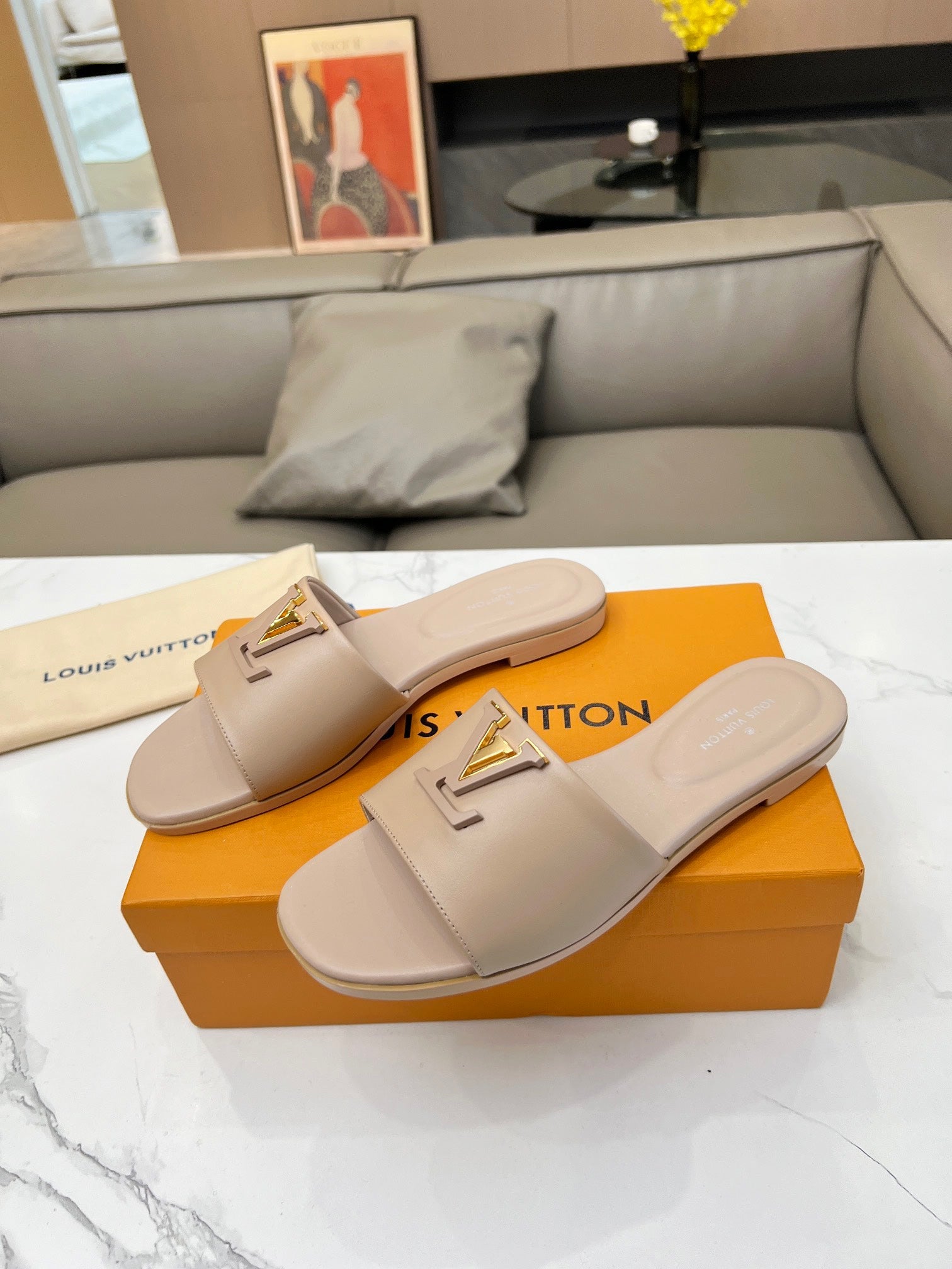 Louis new arrival women slippers heels 4.5cm