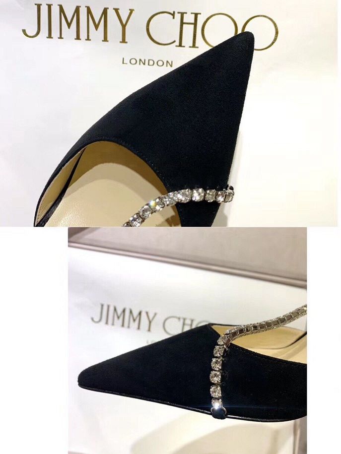 Jc Pumps Suede Crystal Embellishment Black