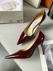 Jc Love 85 Burgundy Calf Leather Pumps JC Emblem