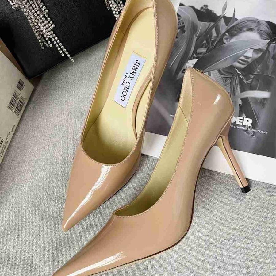 Jc Love 85 Calf Leather Pumps JC Emblem Nude