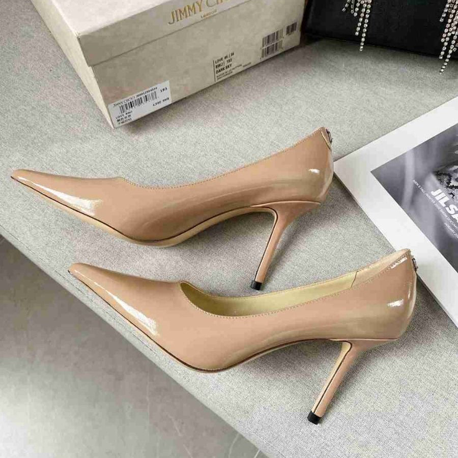 Jc Love 85 Calf Leather Pumps JC Emblem Nude