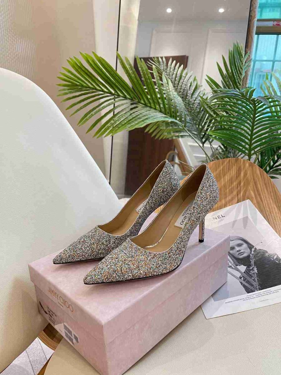 Jc Love 85mm Glitter Fabric Pumps