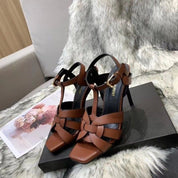 Saint Tribute High Heel Sandals Brown Calfskin