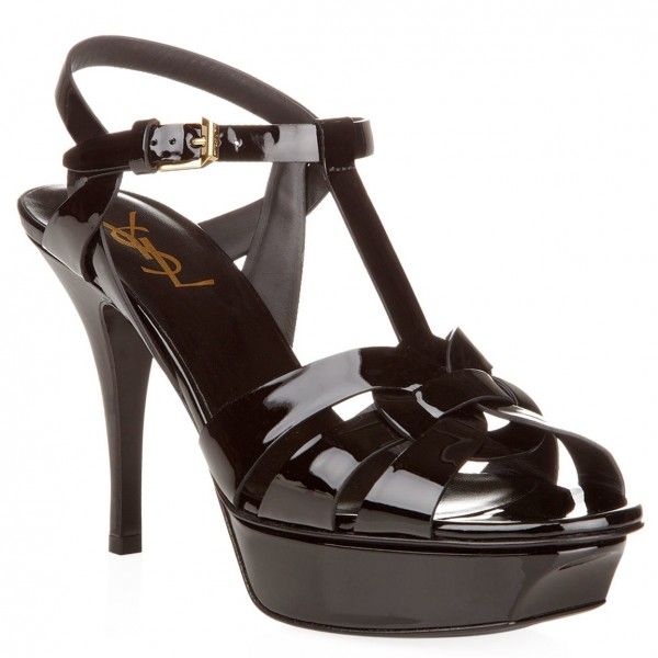 Saint Tribute Sandals Black Patent Leather